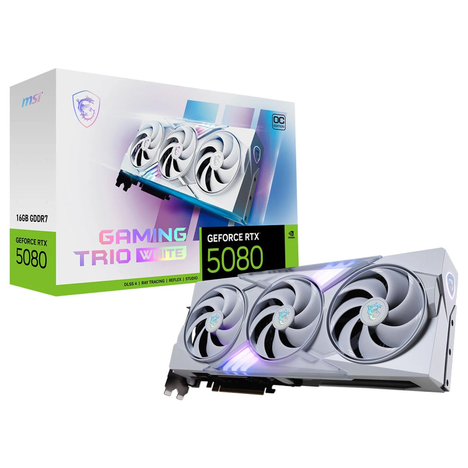 MSI GeForce RTX 5080 Gaming Trio OC WHITE — 16 Go GDDR7